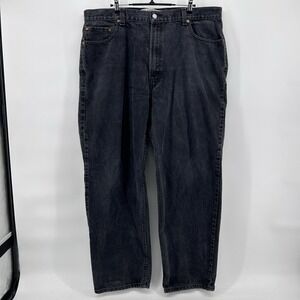 Levis 550 Jeans Mens 42x32 Black Denim Relaxed Fit Straight Leg Faded